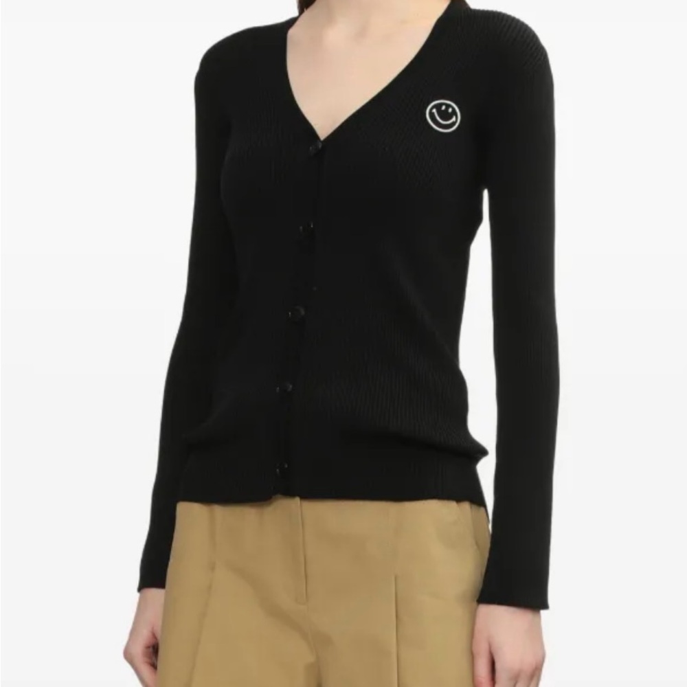 Joshua Sanders Ribbed Button up Cardigan in Black